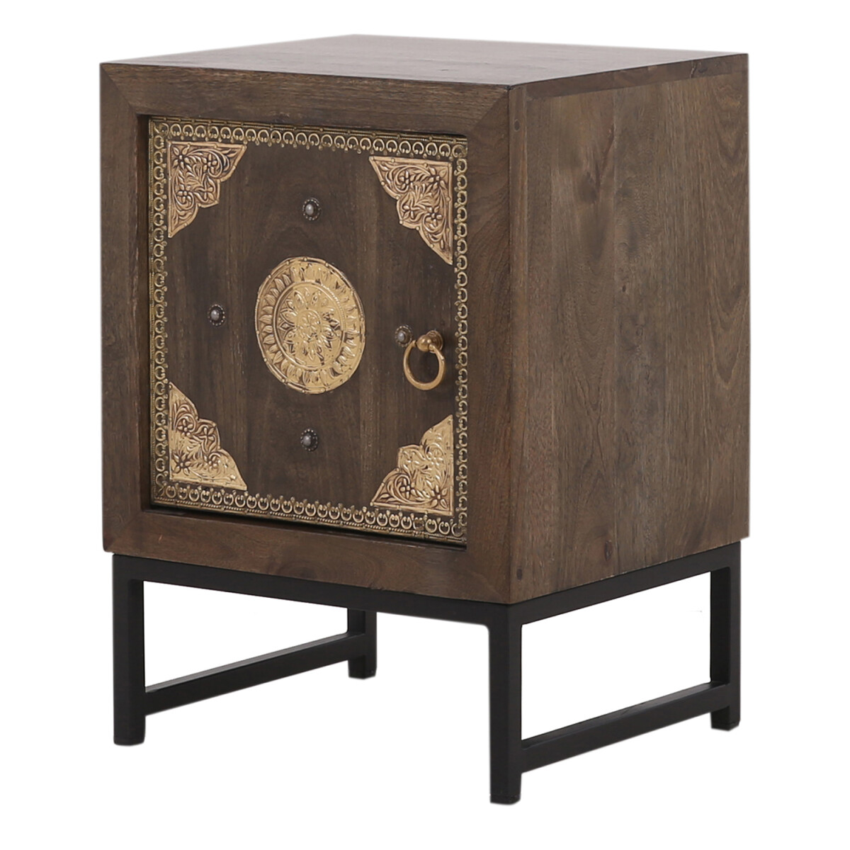 Table de chevet Adaja – Bois massif et métal, 5