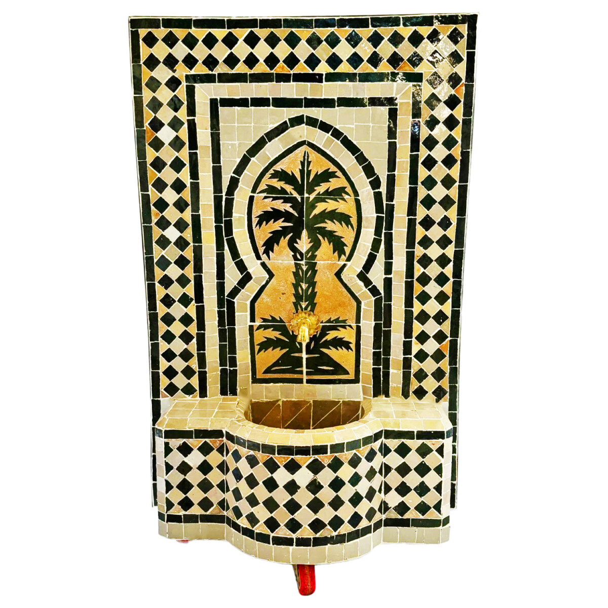 Marokkanischer Mosaik Gartenbrunnen 82cm | Boho Zimmerbrunne