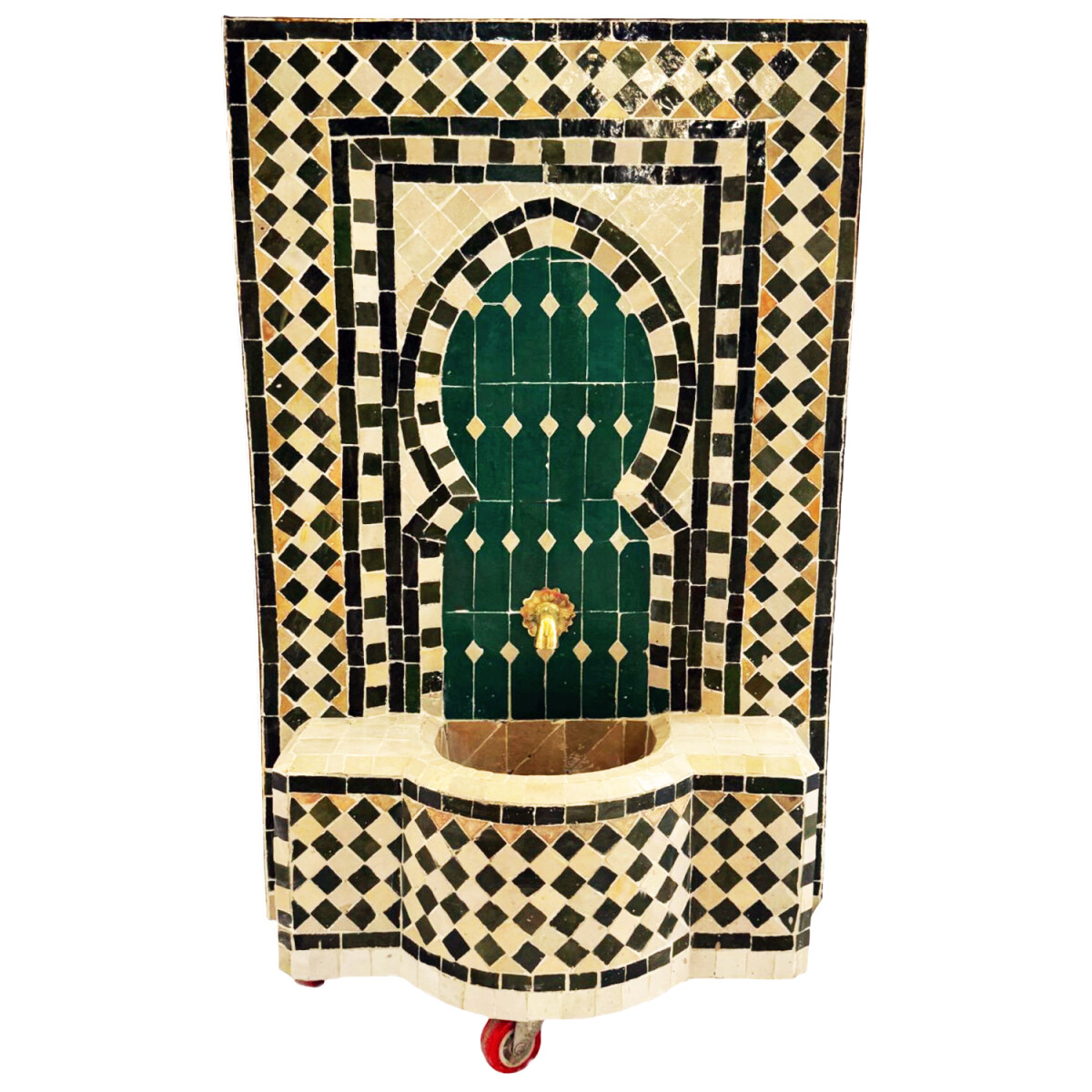 Marokkanischer Mosaik Gartenbrunnen 74cm | Boho Zimmerbrunne