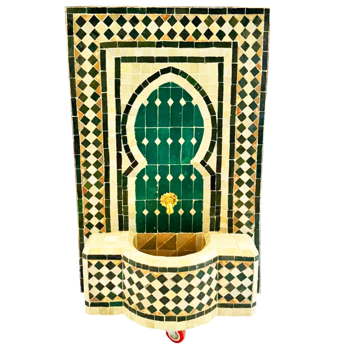 Marokkanischer Mosaik Gartenbrunnen 82cm | Boho Zimmerbrunne