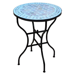 Table en mosaïque marocaine Marrakech, beige et...