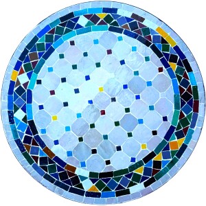Table en mosaïque marocaine Marrakech, beige et...