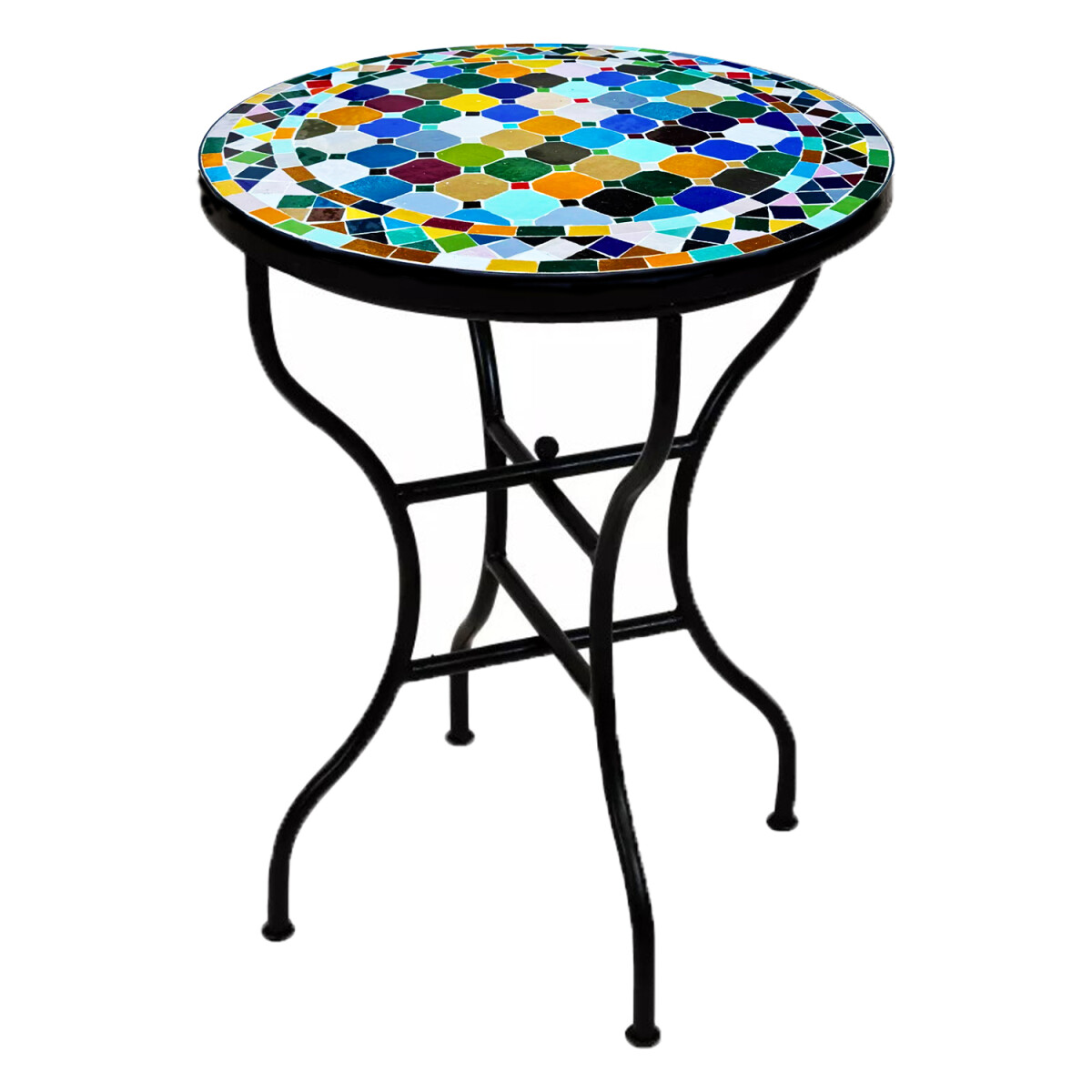 Marokkanischer Mosaiktisch Marrakesch Bunt Ø60 cm | H