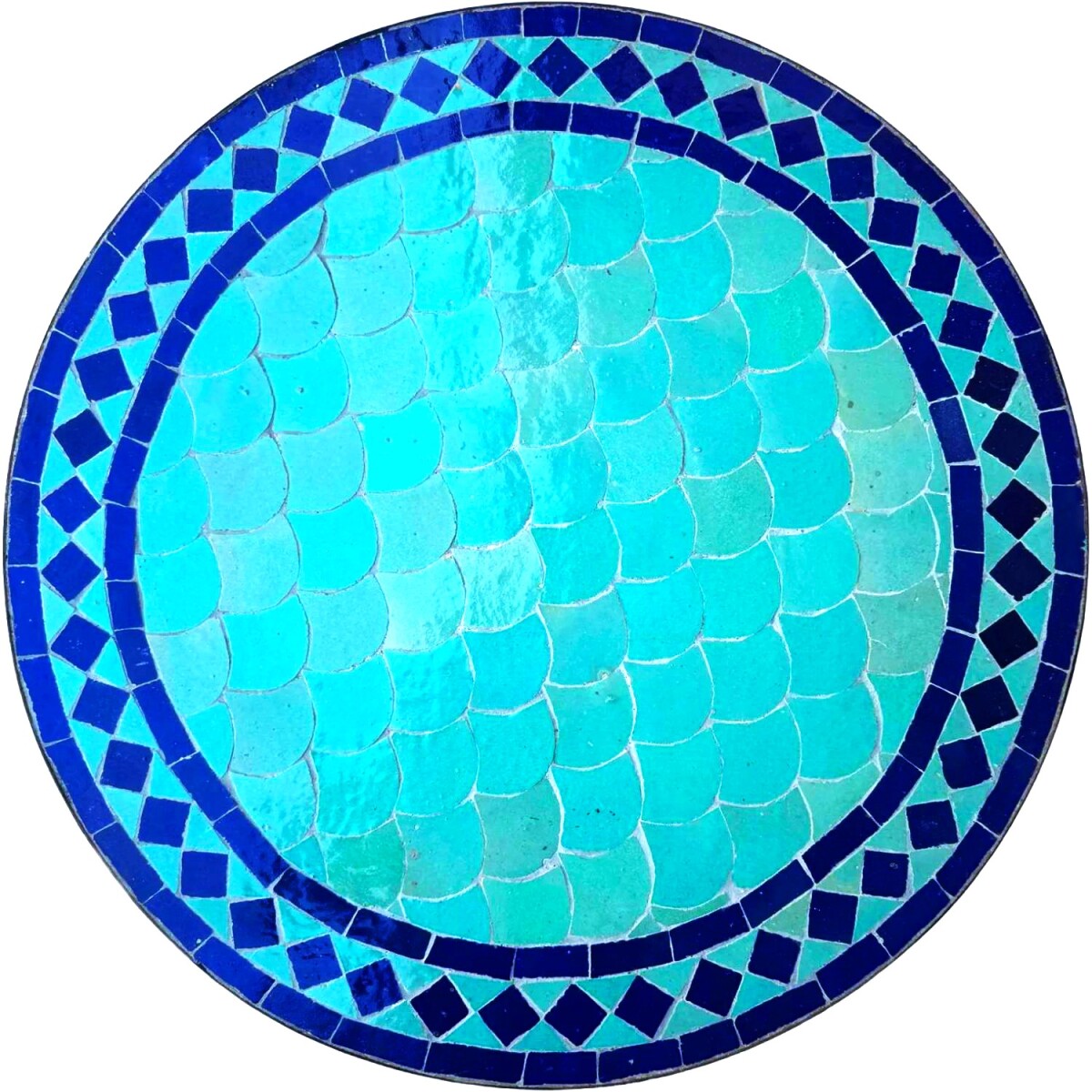 Mosaikplatte Marrakesch Blau T&uuml;rkis - Rund 60cm