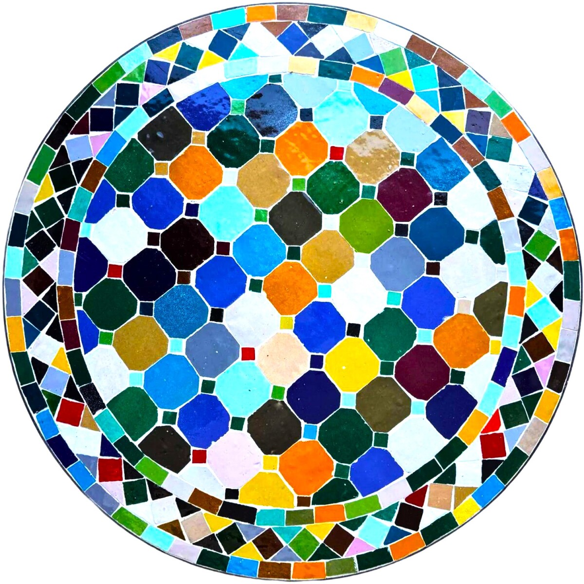 Mosaikplatte Marrakesch Bunt - Rund 60cm