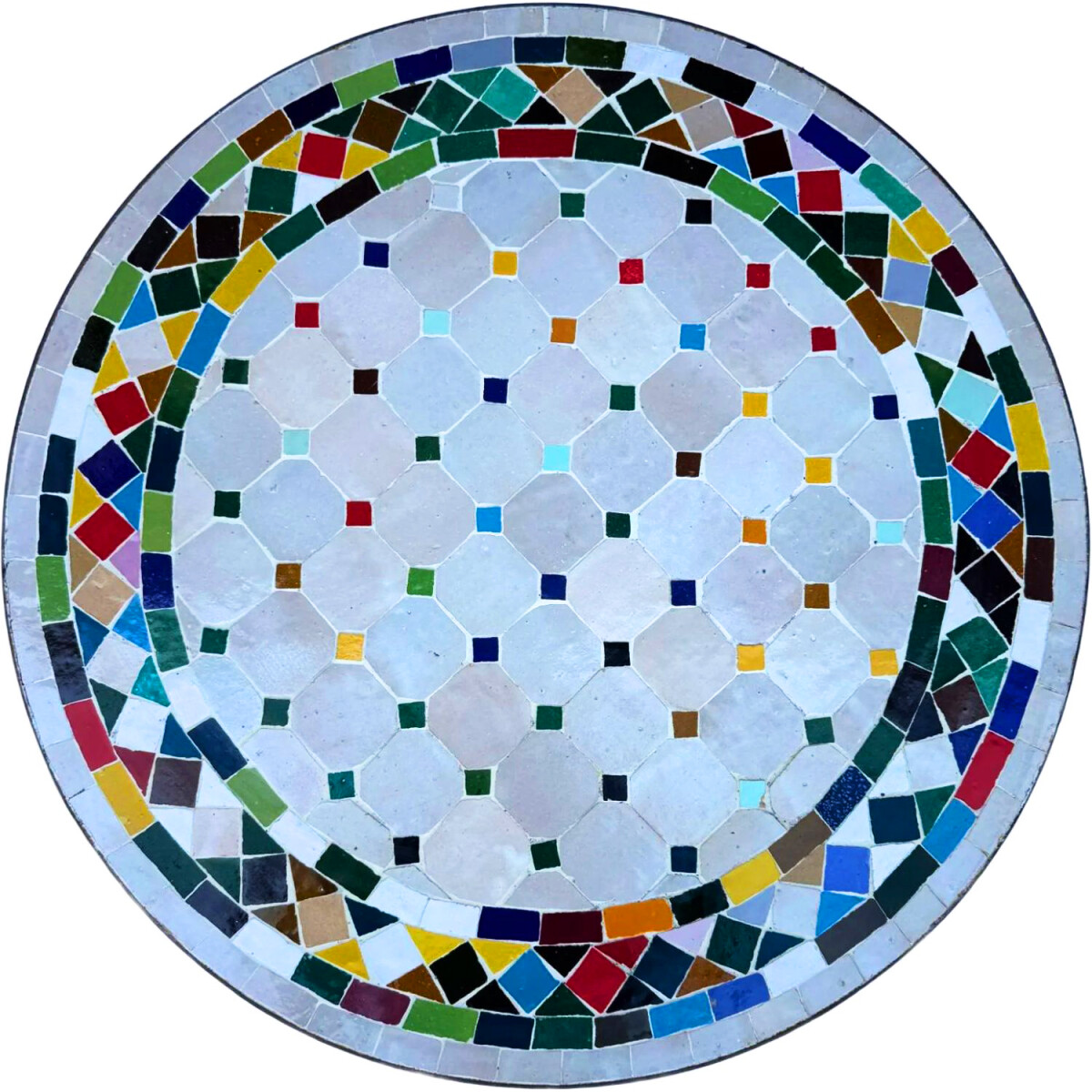 Mosaikplatte Marrakesch Natur Bunt - Rund 60cm