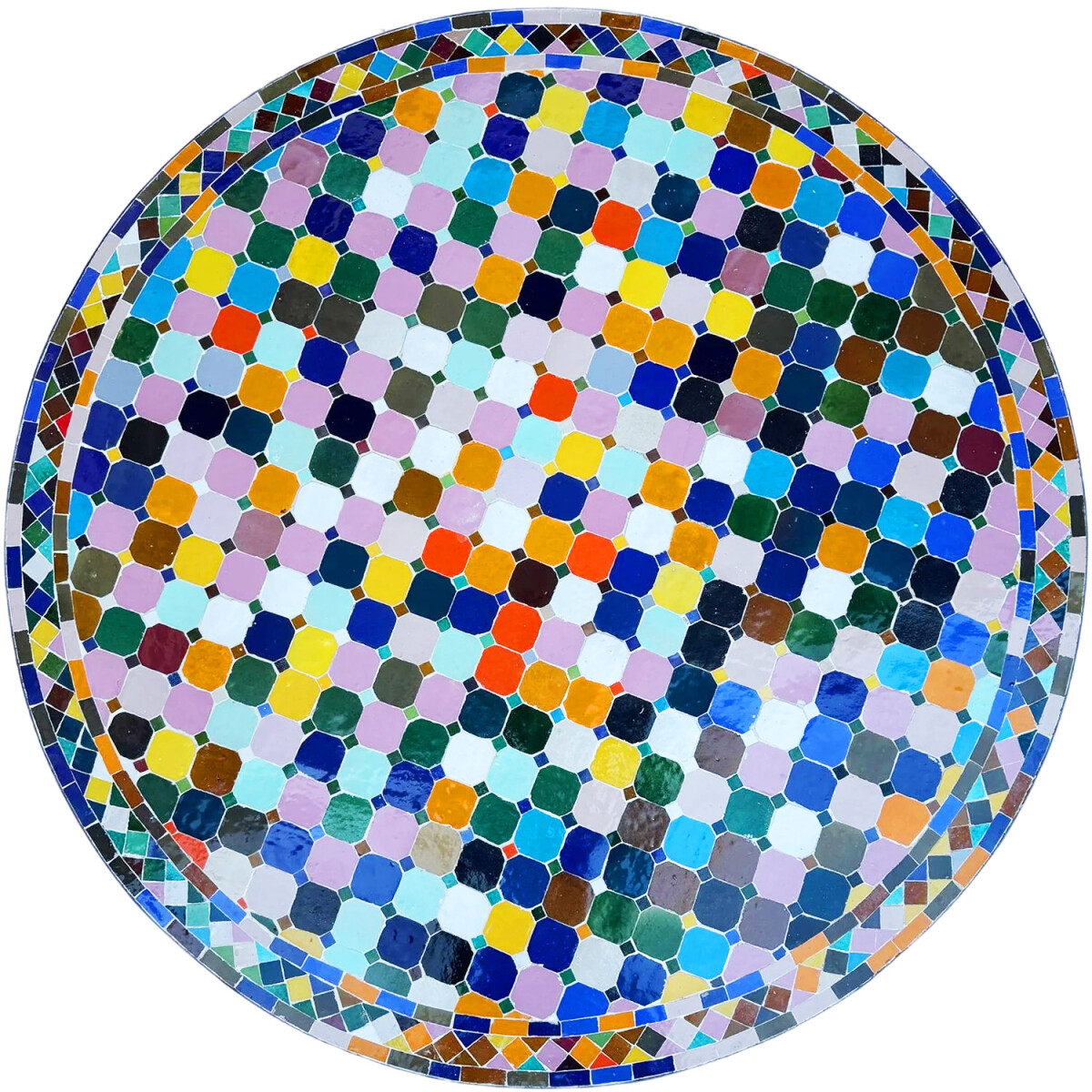 Mosaikplatte Marrakesch Bunt - Rund 120cm