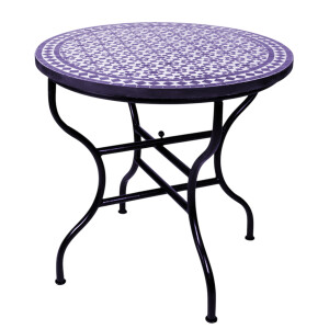 Table en mosaïque marocaine Albaicin beige et bleu,...