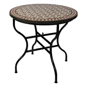 Table en mosaïque marocaine Albaicin, beige et...