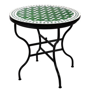Table en mosaïque marocaine Estrella verte et...