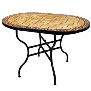 Table en mosaïque marocaine Marrakech Beige Bordeaux...
