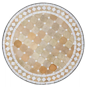 Table en mosaïque marocaine Marrakech, beige et...