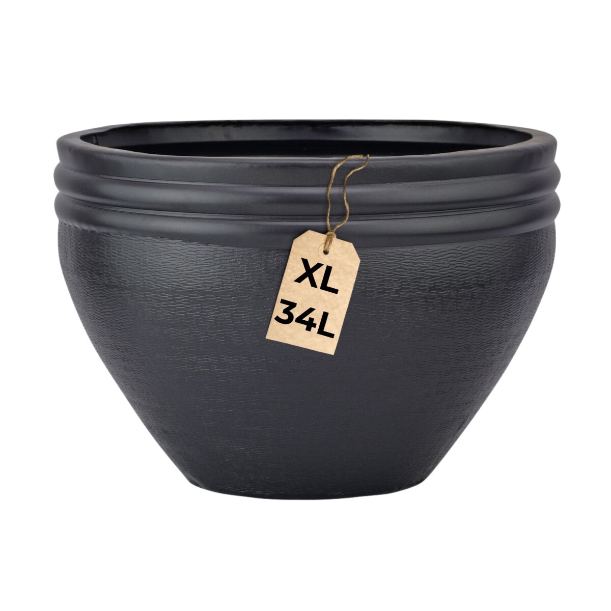 Blumentopf Calvino schwarz 38cm - Aluminium Pflanzentopf mod