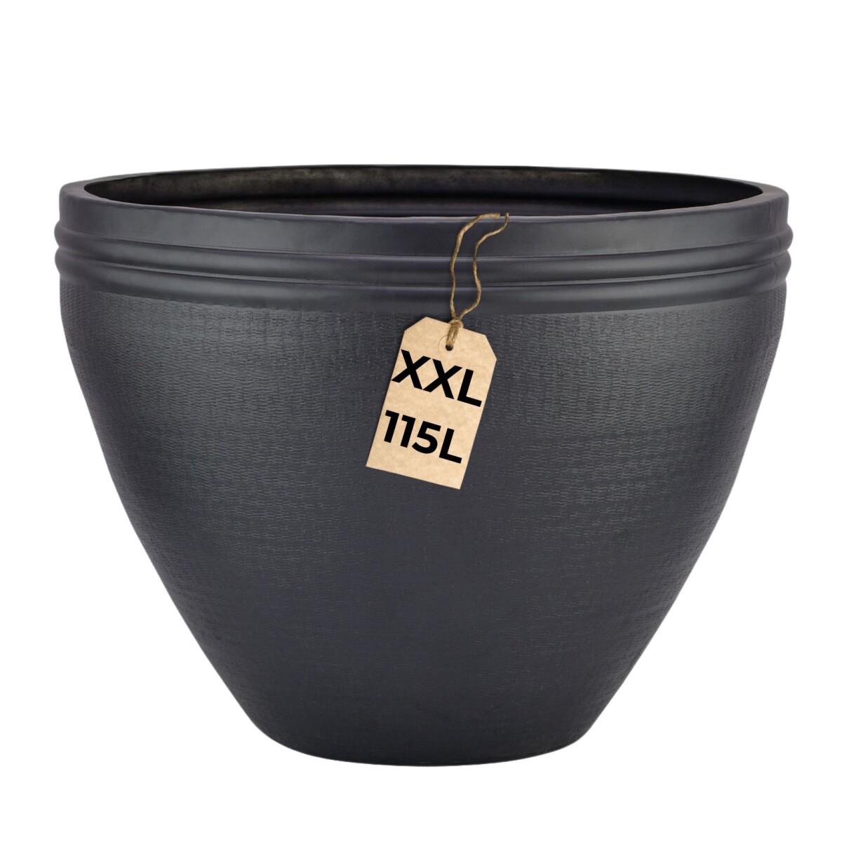 Blumentopf Calvino schwarz 57cm - Aluminium Pflanzentopf mod