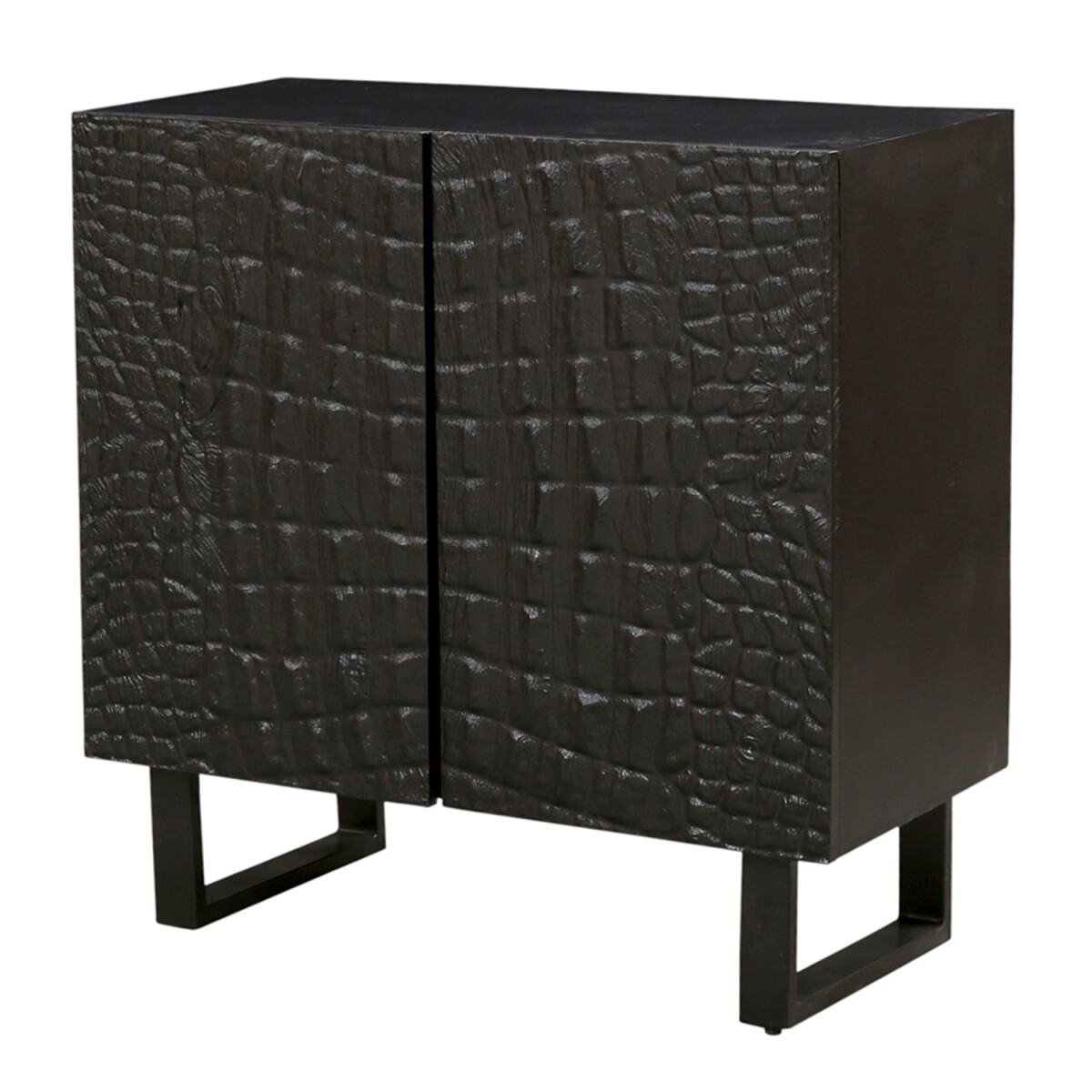 Kommode Adriaen 80 cm – Schwarz, Strukturfront im mode