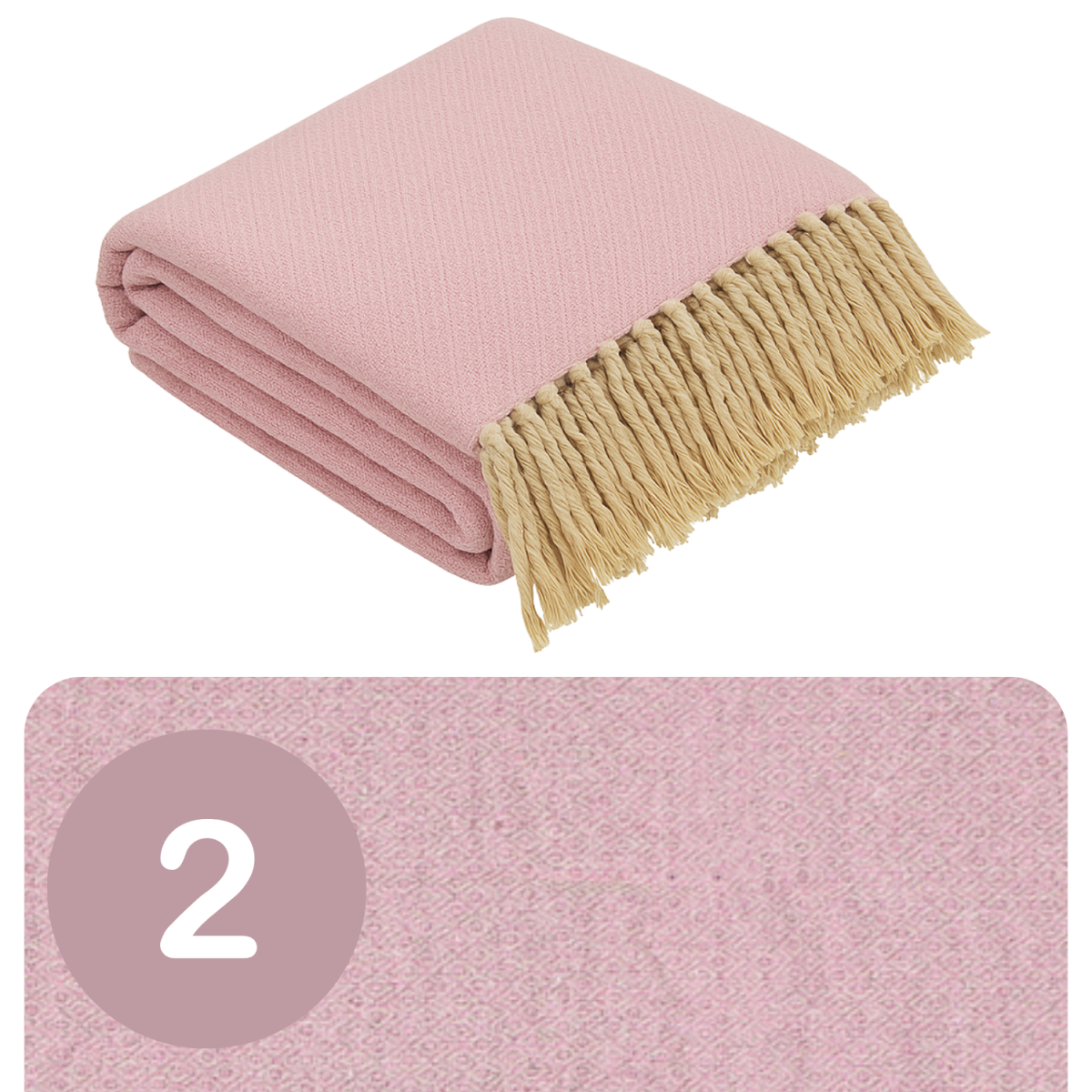 Lot de 2 couvre-lits Calix rose 125 x 15 box