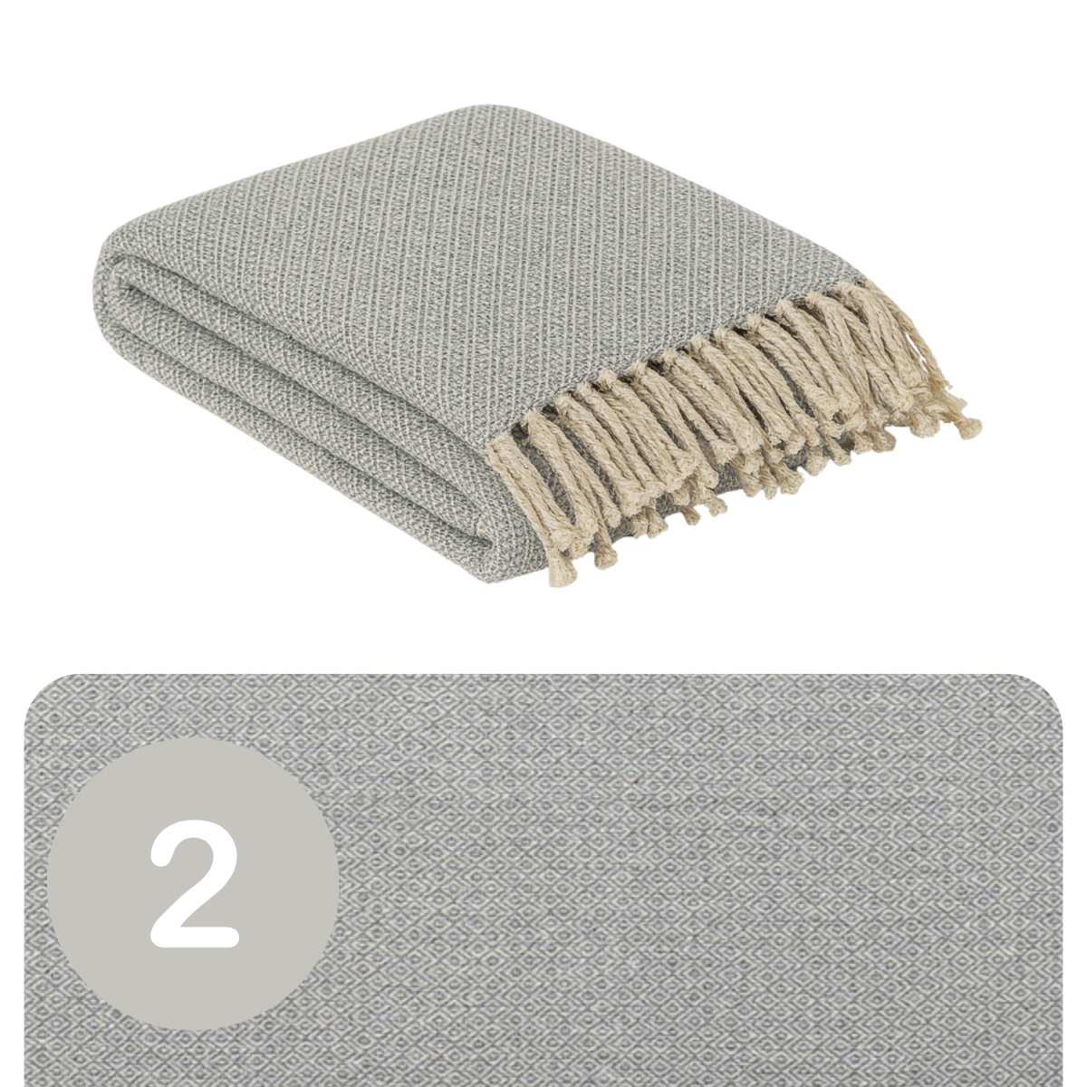 Lot de 2 couvre-lits Calix gris 125 x 15 box