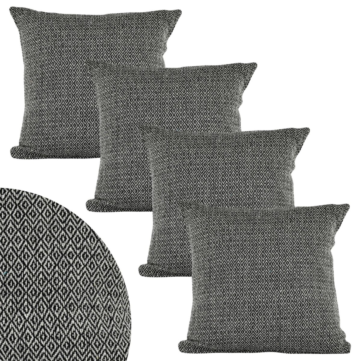 Lot de 4 housses de coussin Calix anthra box