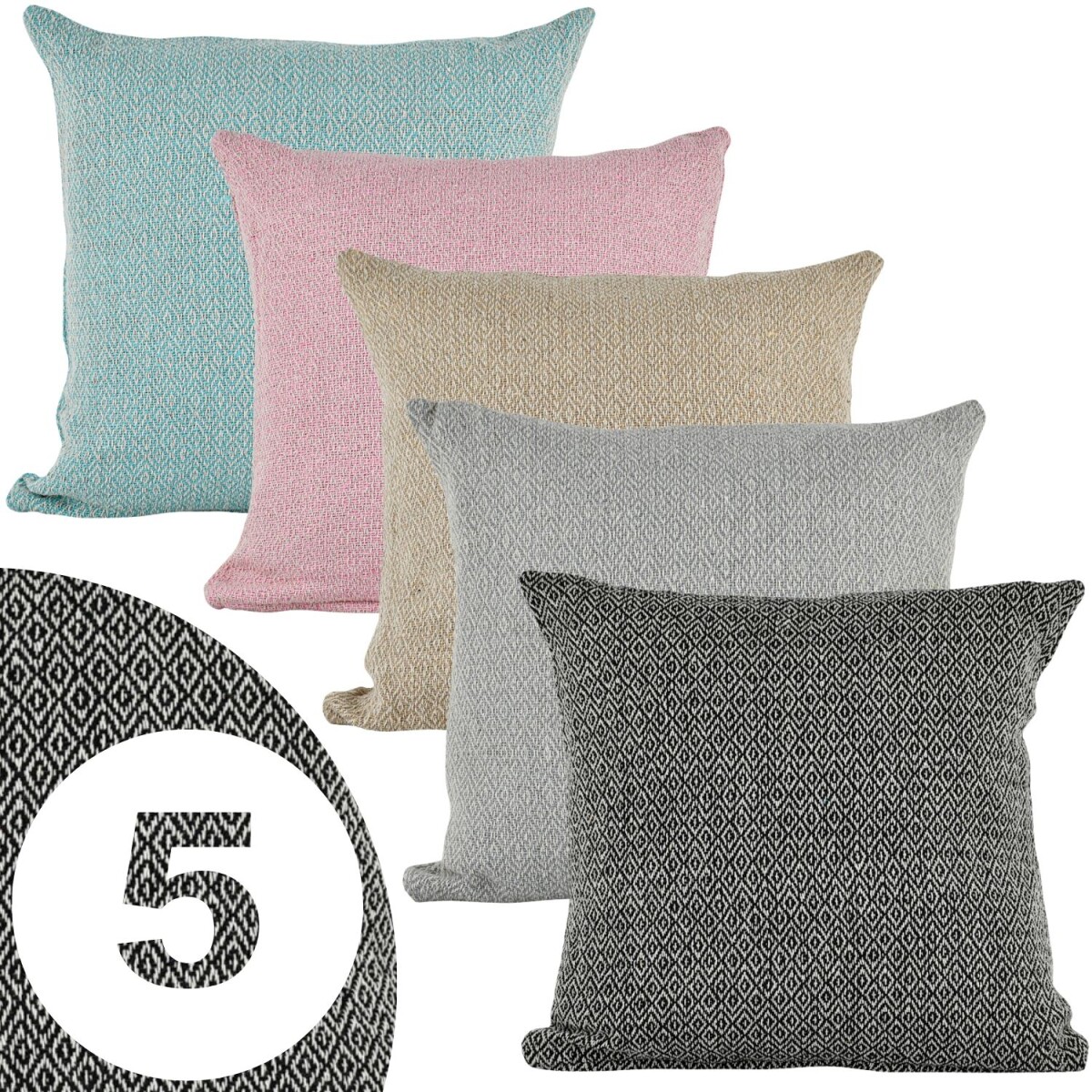 Lot de 5 housses de coussin Calix multic box