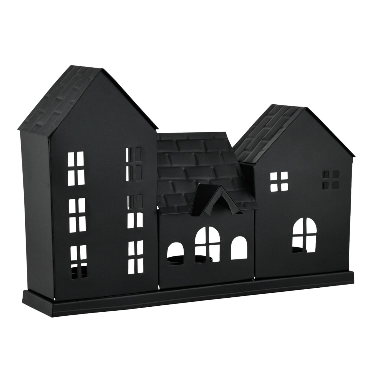 Série de maisons, bougeoirs Calibri noirs, L 29 cm | 