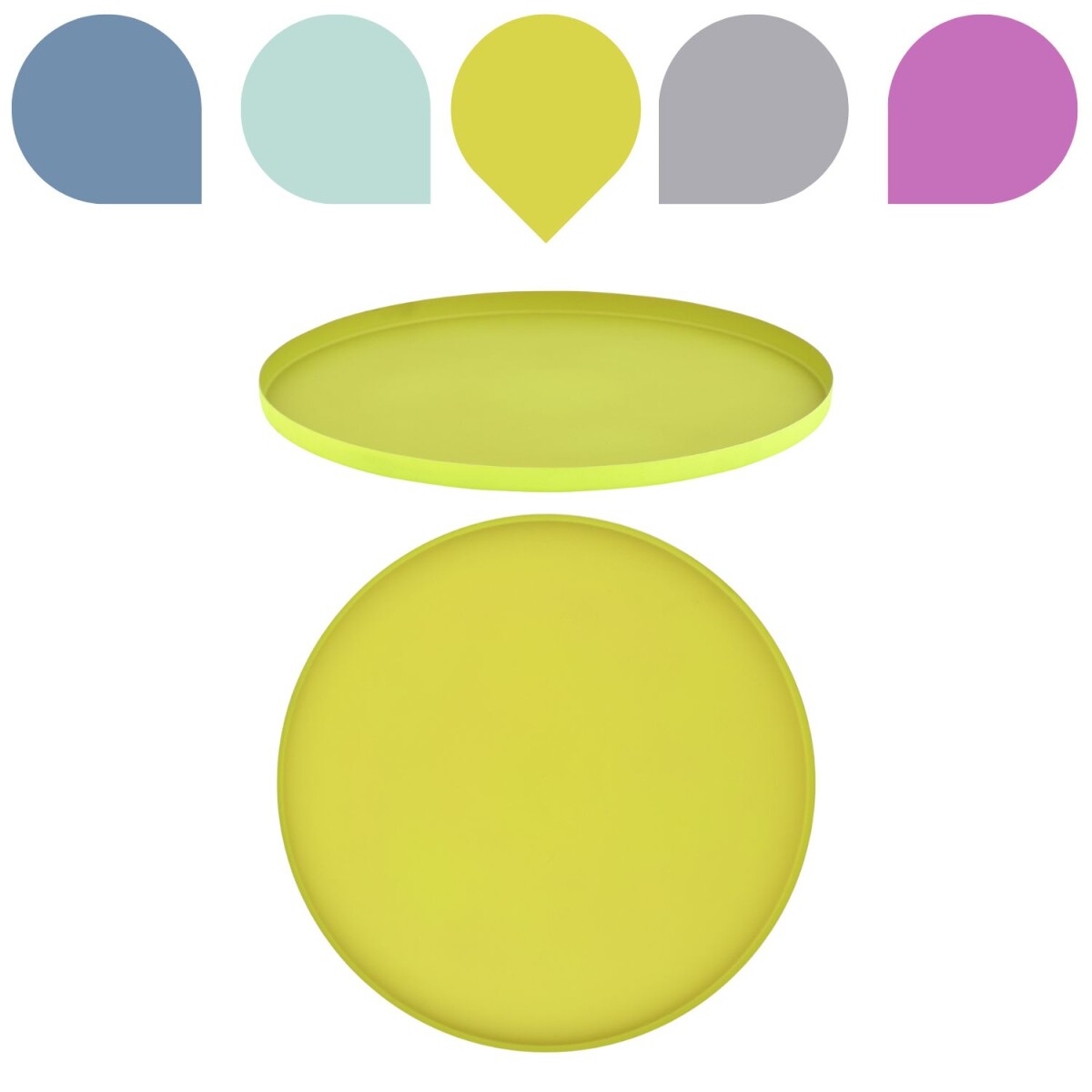 Callie Gelb Tablett rund 25cm | Boho Chic Dekoablage aus Met