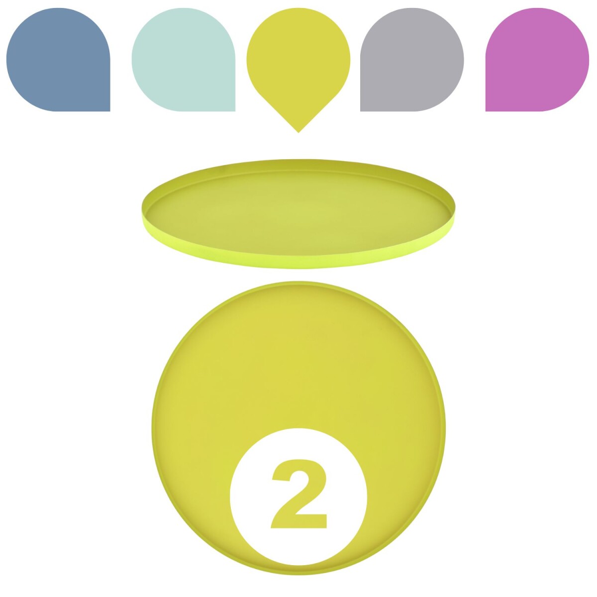 2er Set Callie Gelb Tablett rund 25cm | Boho Chic Dekoablage