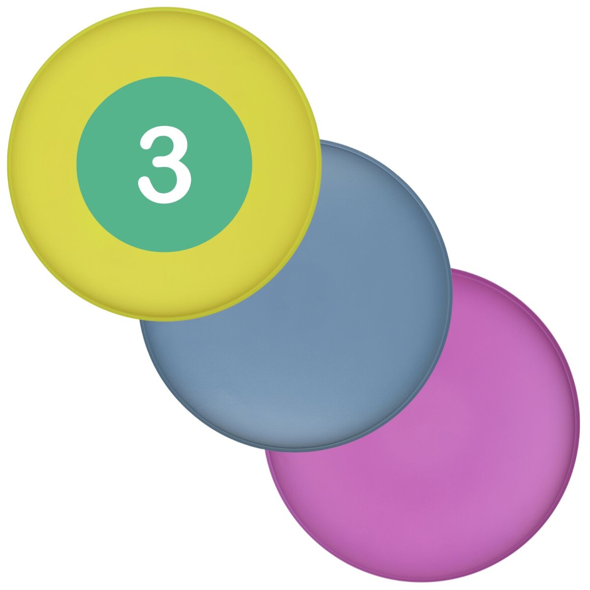 Lot de 3 plateaux ronds Callie aux coule box