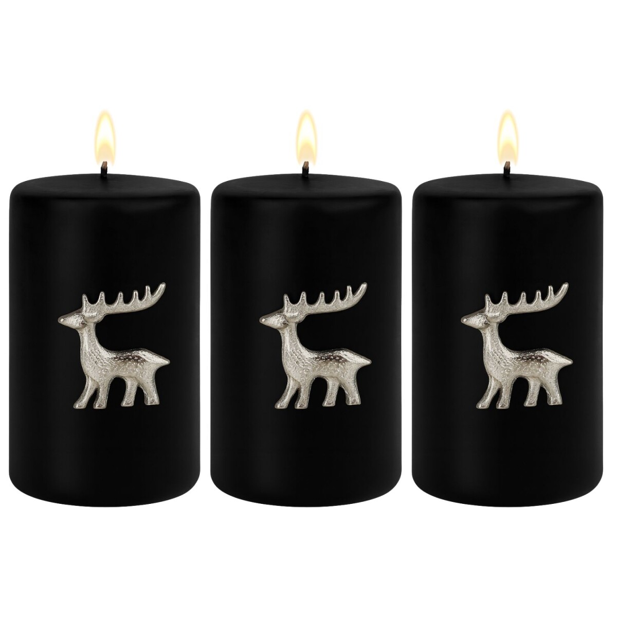 3er Set Kerzenpin Caloge C 6cm Silber |  box