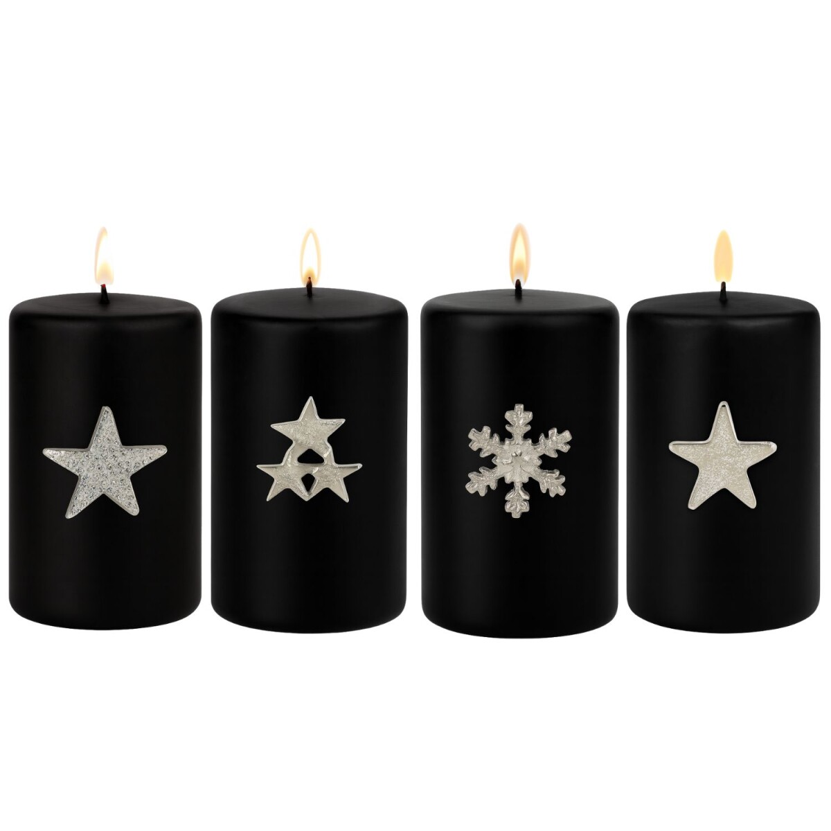 4er Set Kerzenpin Caloge GJKE 6cm Silber | Boho Vintage Kerz