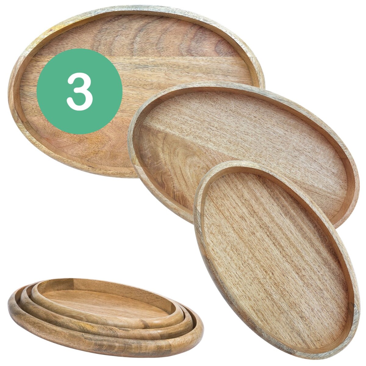Lot de 3 plateaux ovales Cagdas | Platea box
