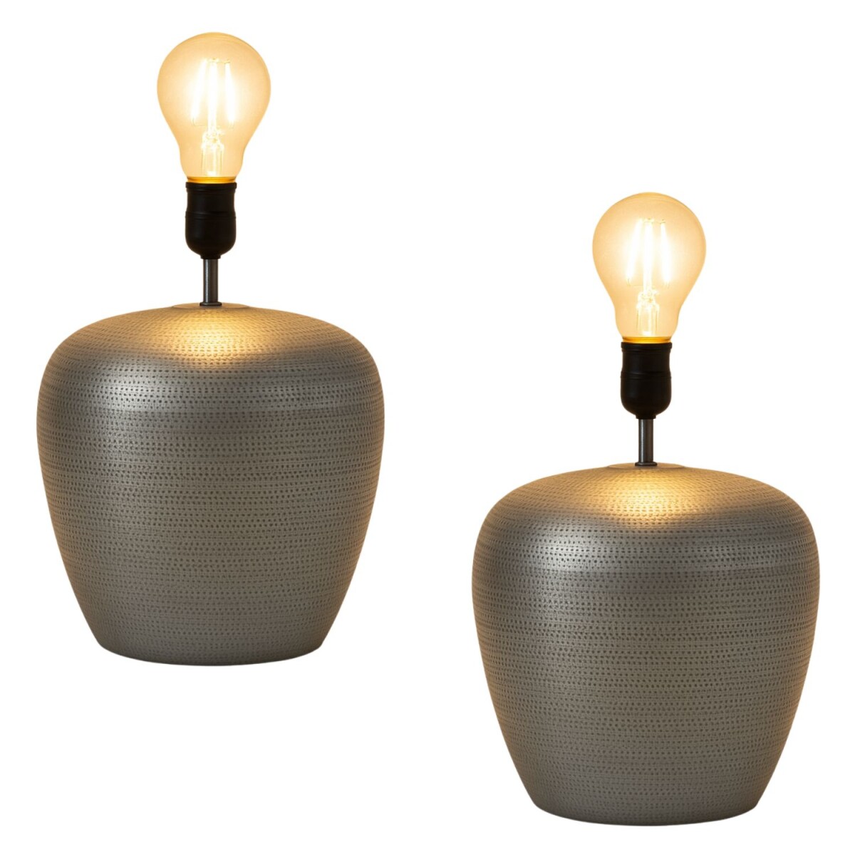 Lot de 2 pieds de lampe de table Camden argentés 39 c