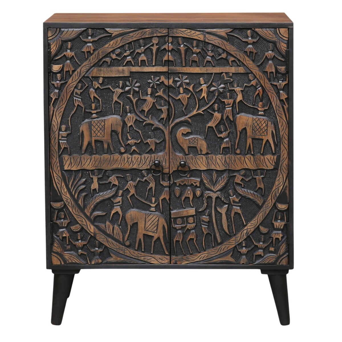 Kommode Abiola 75cm Massivholz Mangoholz Handarbeit Indisch 