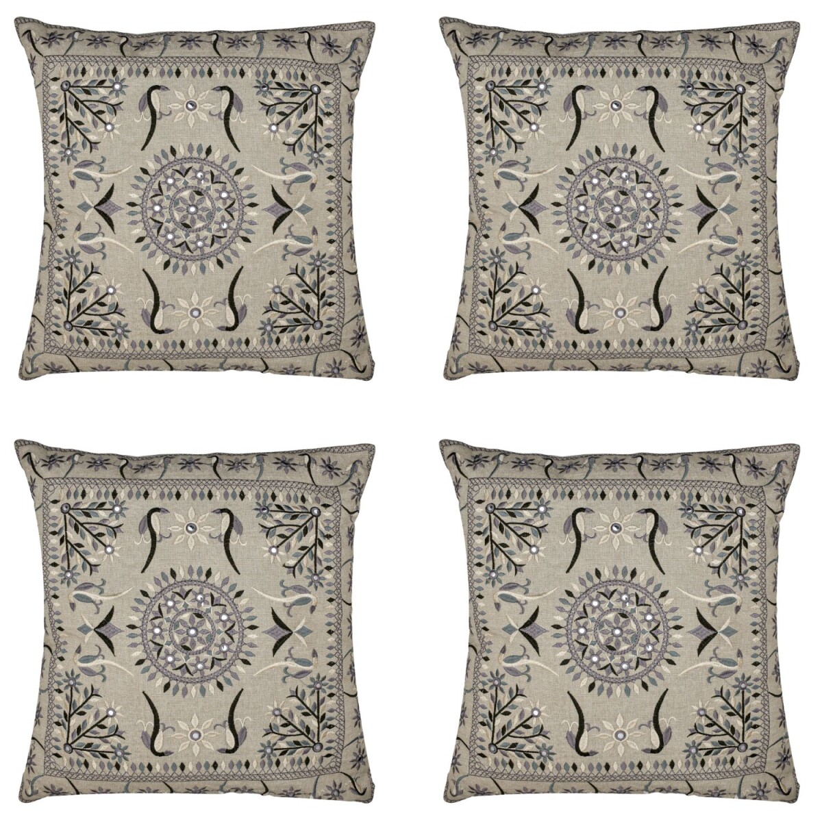 Lot de 4 housses de coussin faites main, box