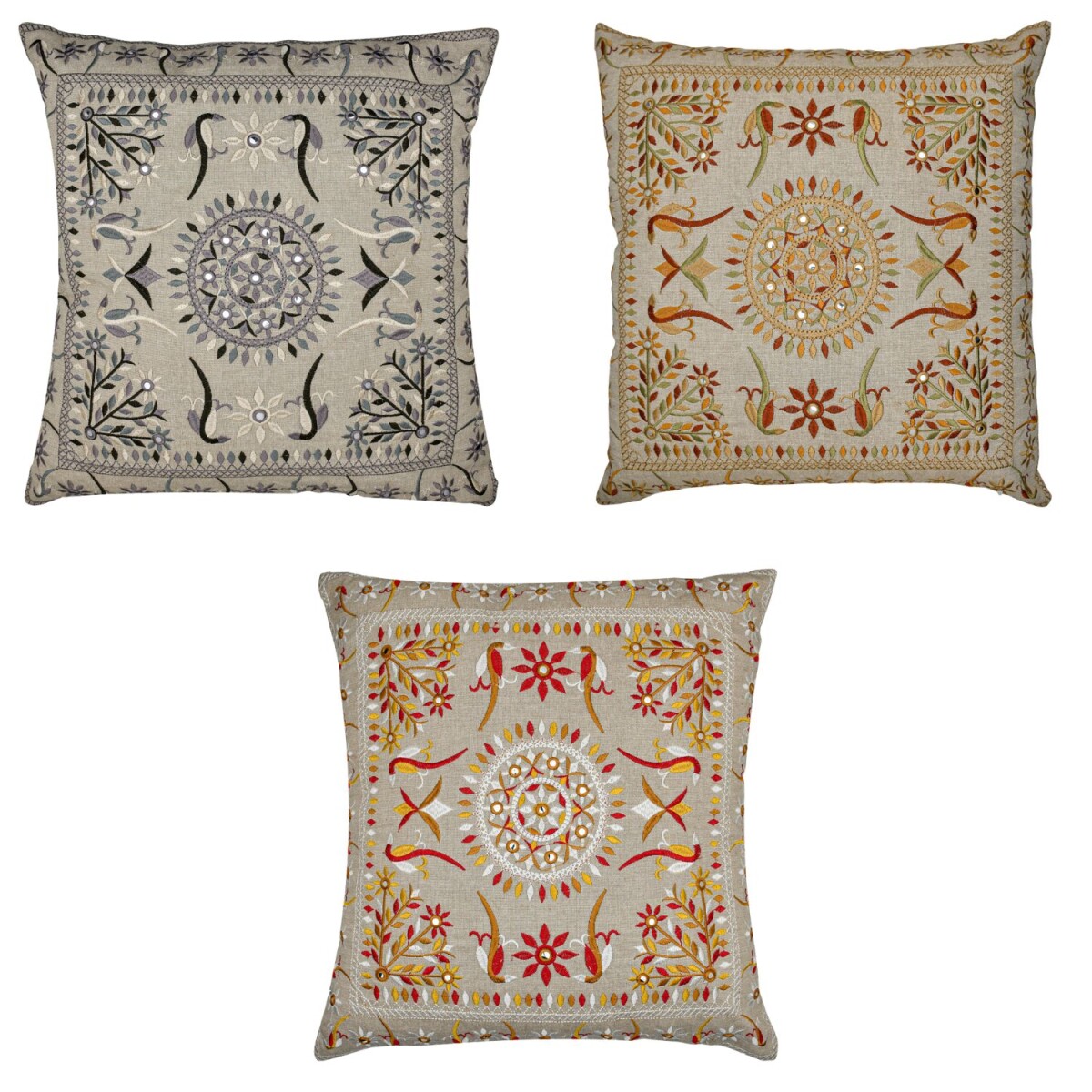 Lot de 3 housses de coussin faites main  box