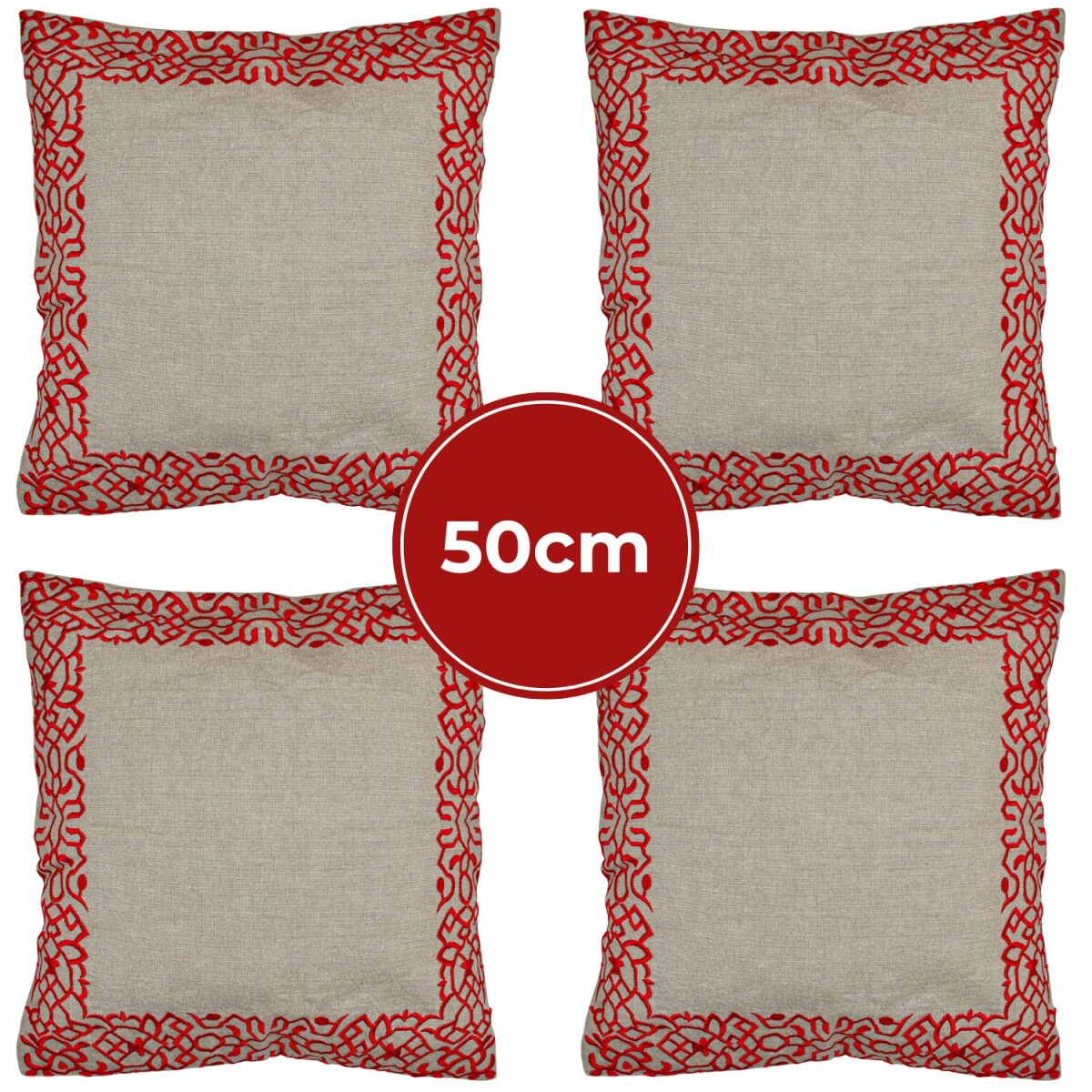 Lot de 4 housses de coussin faites main, box