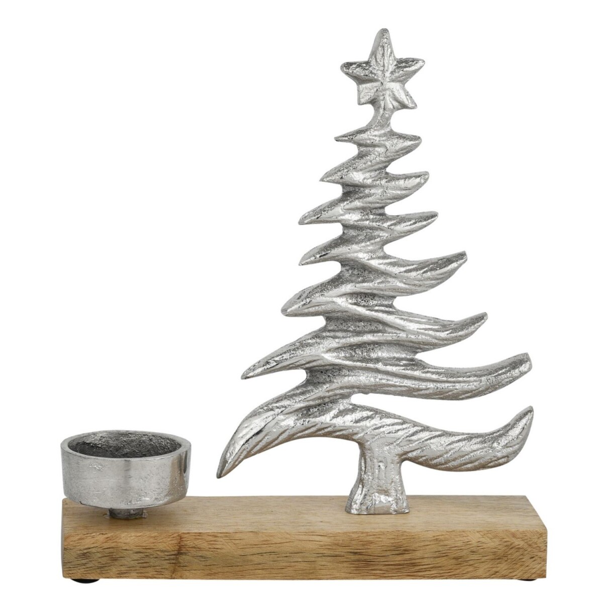 Photophore Xmas 2 en aluminium argent&ea box