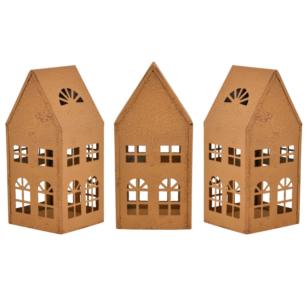 3er set Häuserzeile Teelichthalter  box
