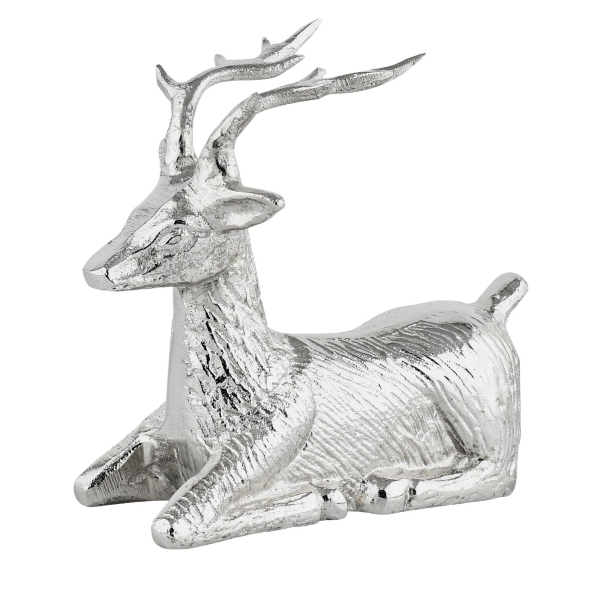 Weihnachtsdeko Hirsch Silber 19cm Handge box