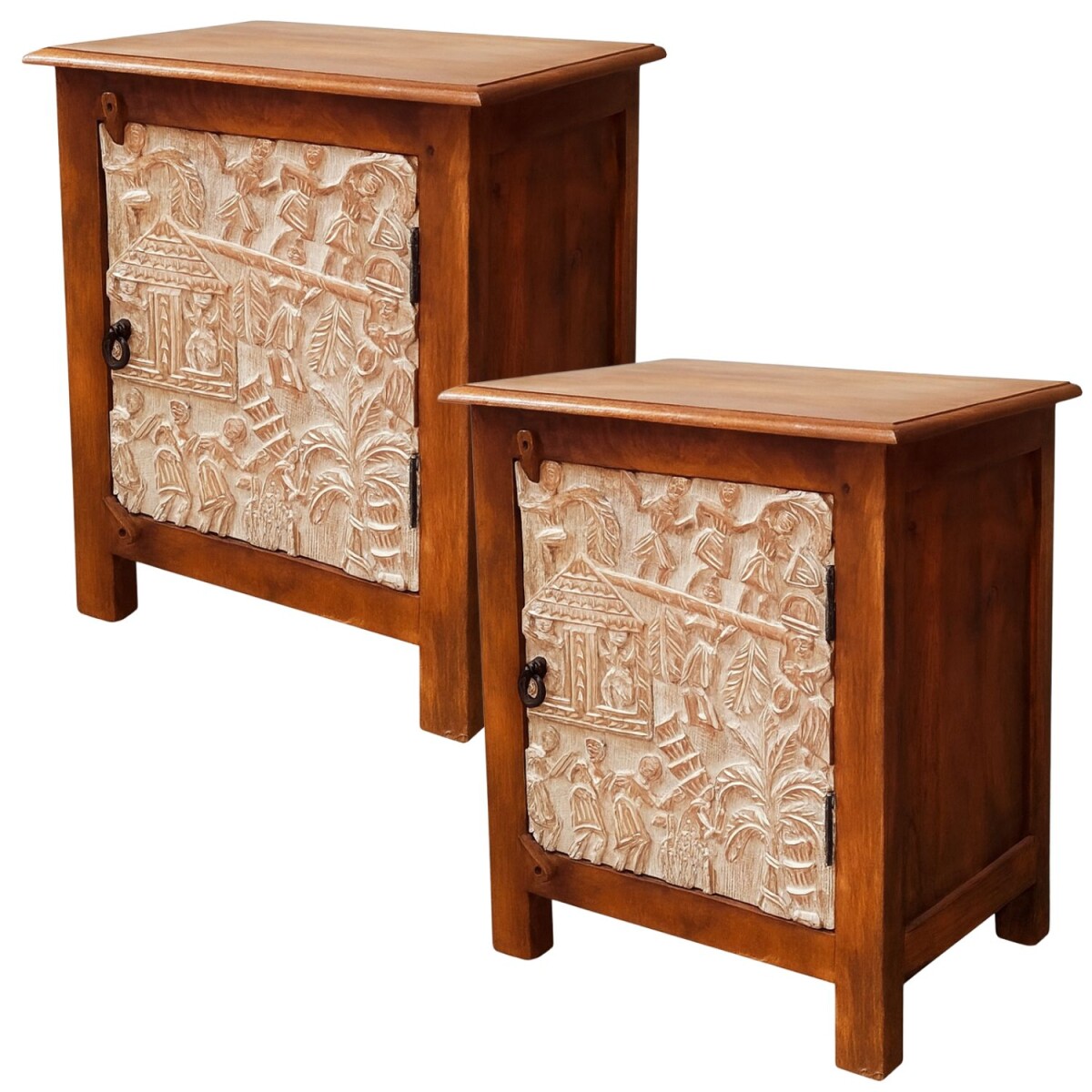 2er Set Nachttisch Faten 60cm | Massivho box