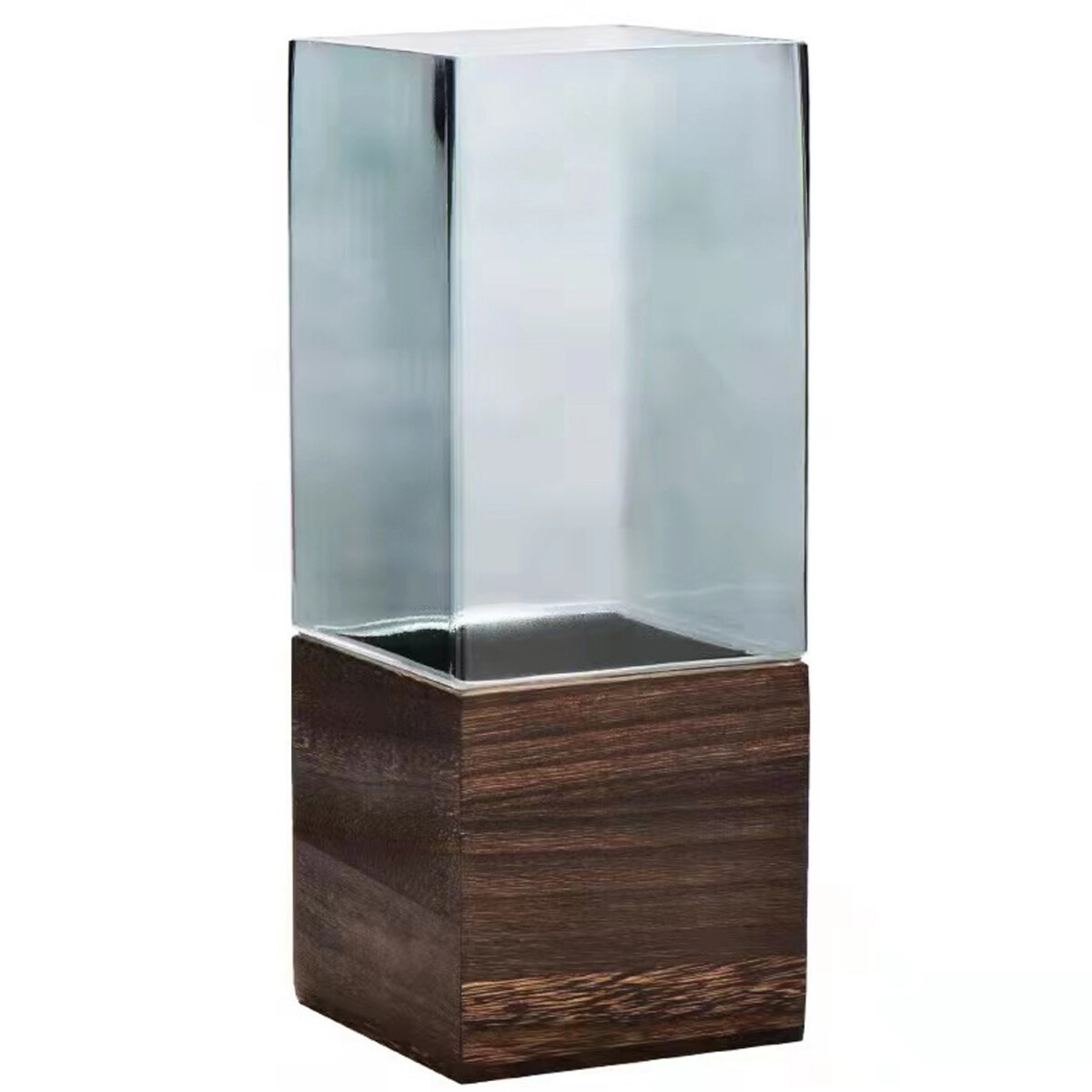 Glasvase Modern Madrid Grau Eckig