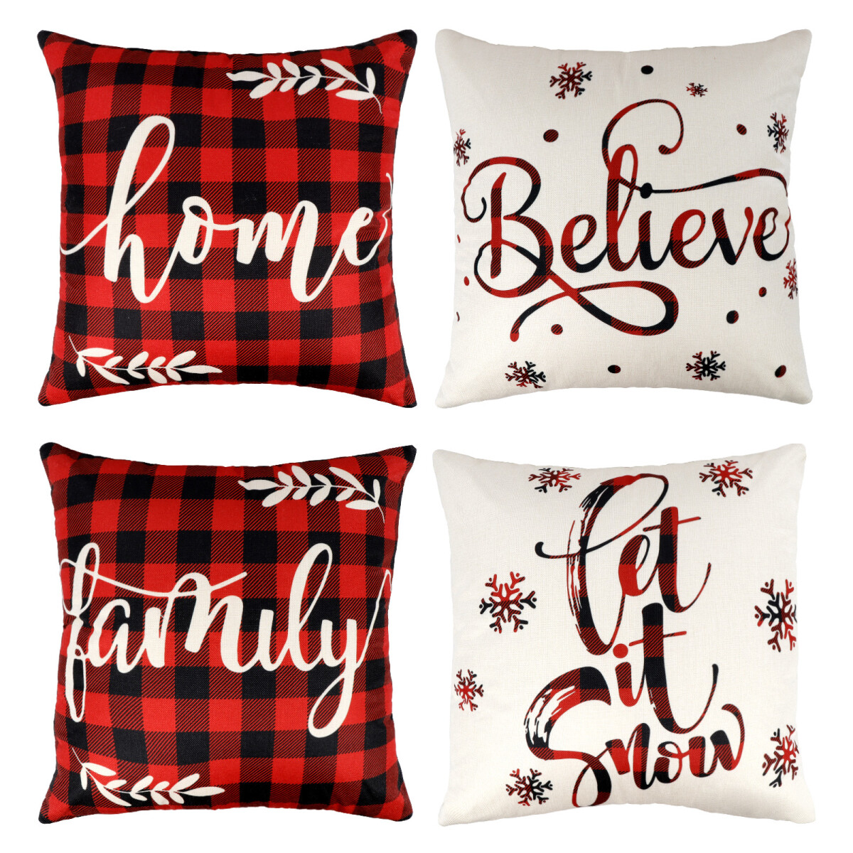 4er Set Weihnachtskissen Kissenbezug -3- box
