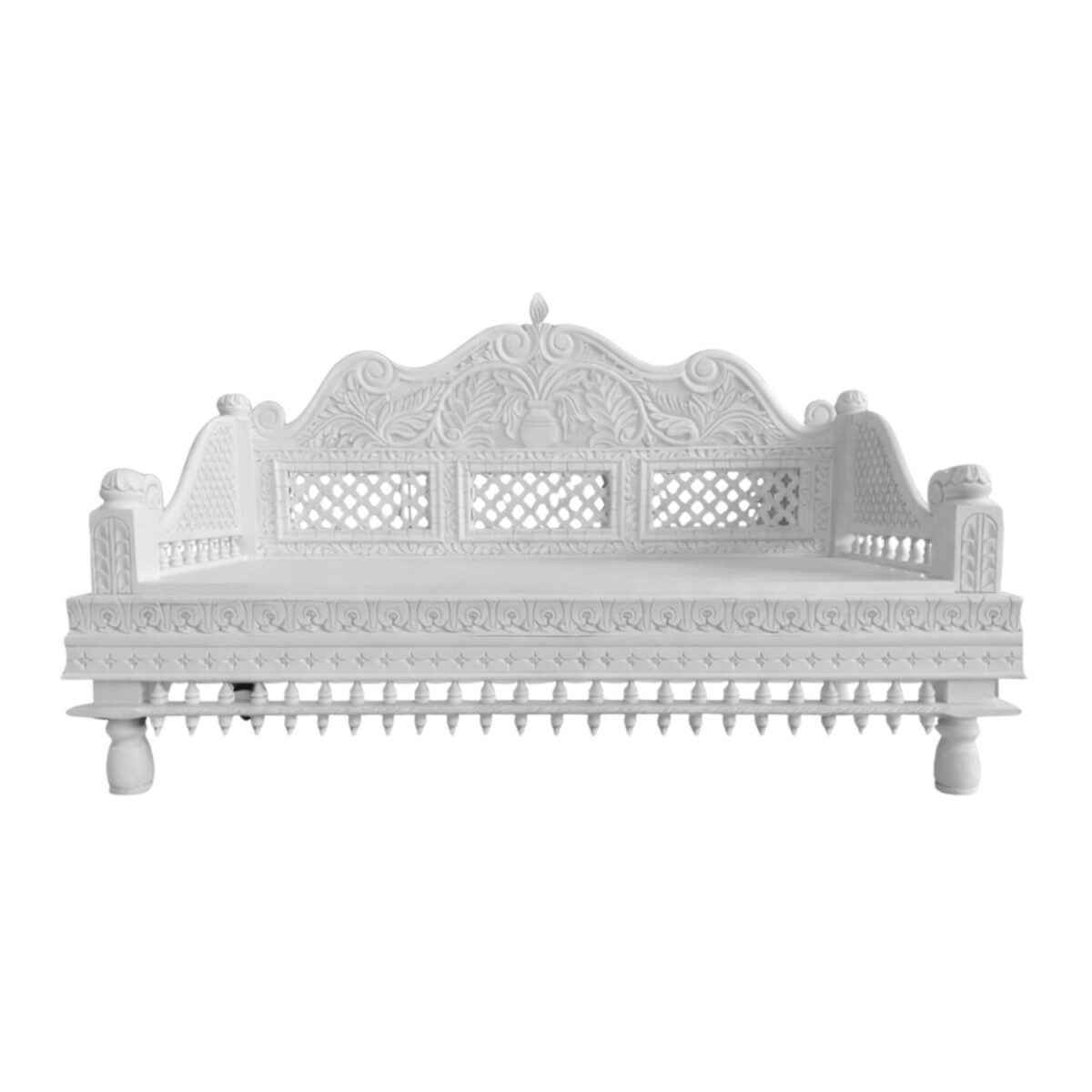 Handgeschnitzte Sitzbank aus Massivholz Montaha orientalisch