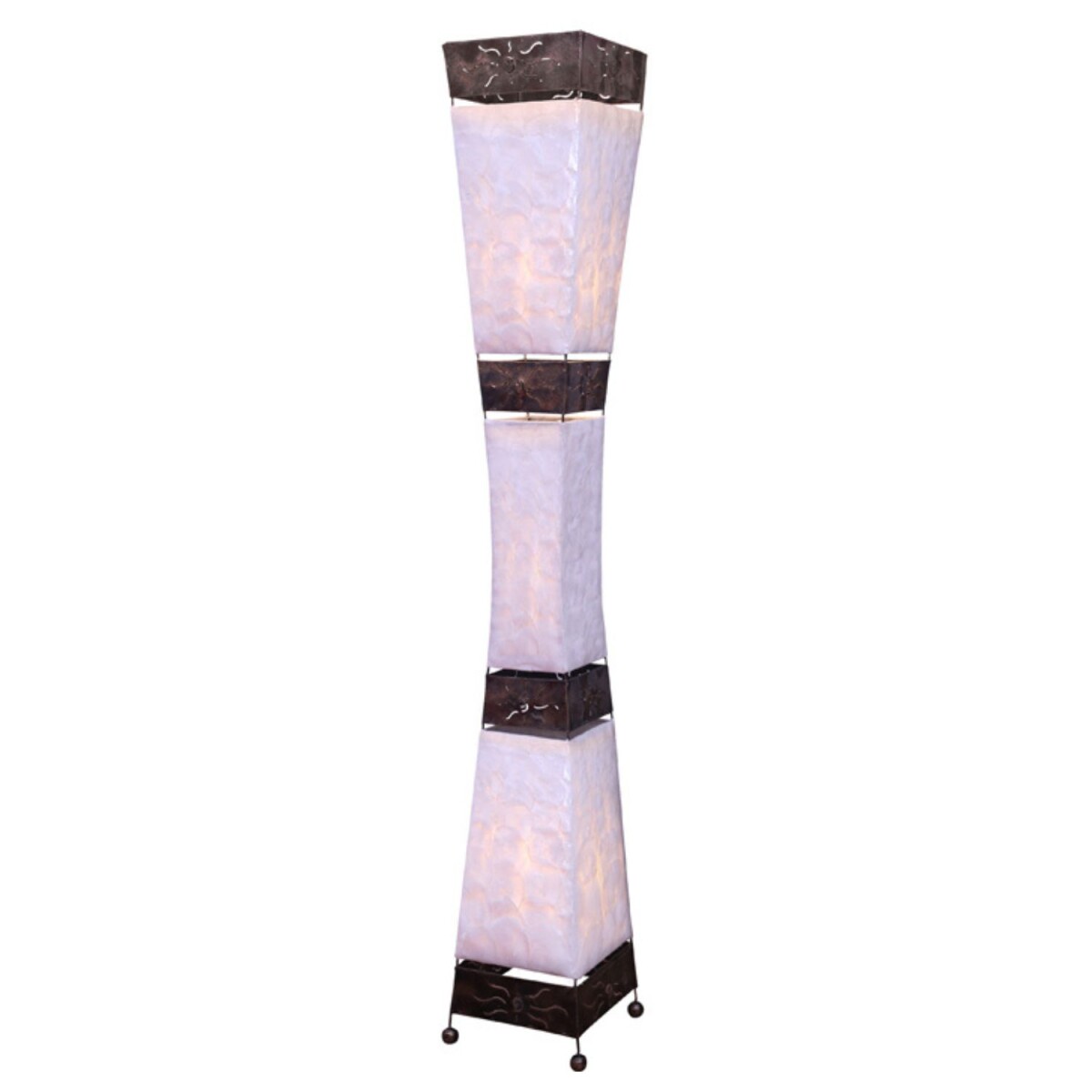 Lampadaire Adrian 150 cm, coquillage Capiz, métal, mo