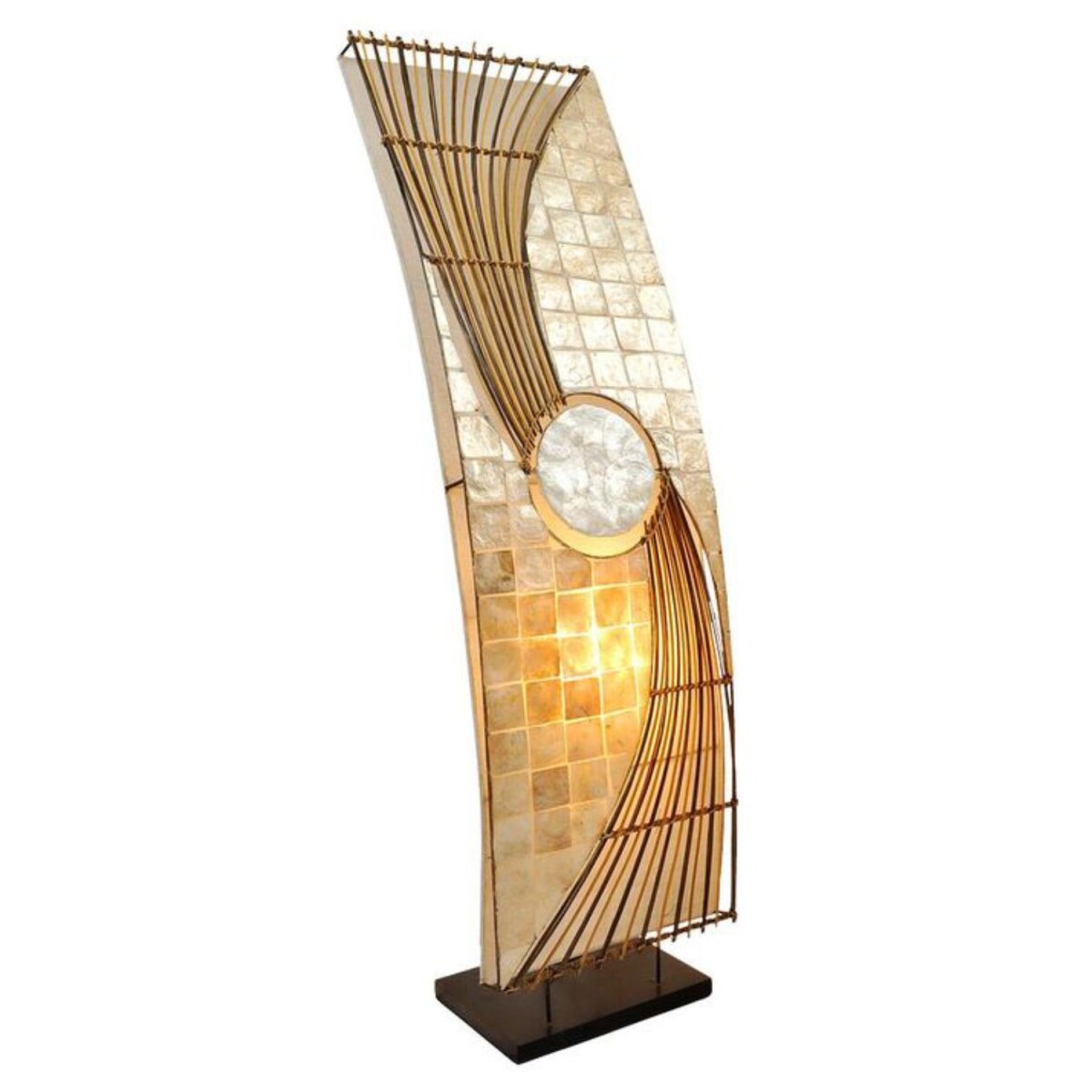 Lampadaire Quento 90 cm en rotin Capiz,  box
