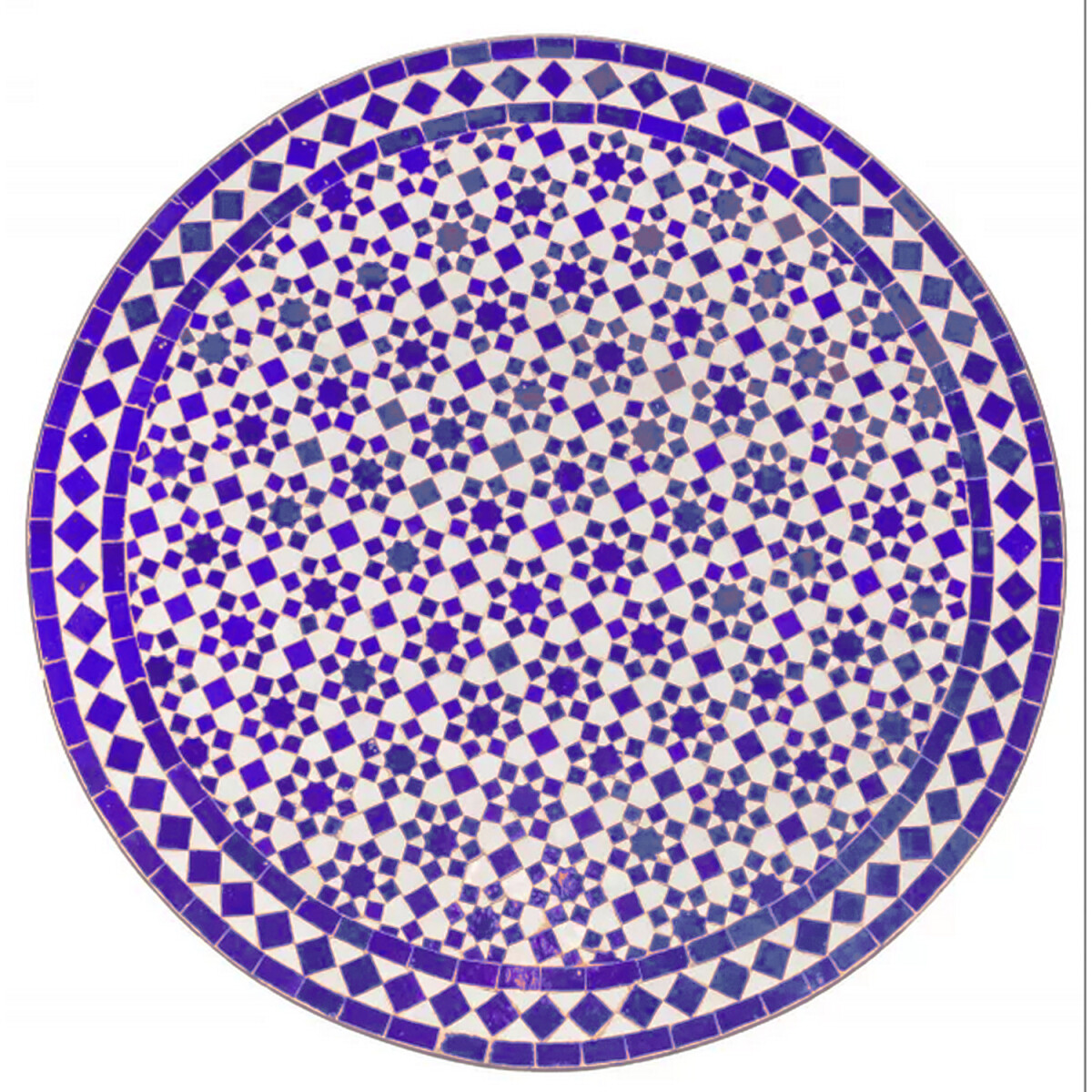 Marokkanische Gartentischplatte Albaicin Beige Blau 100cm