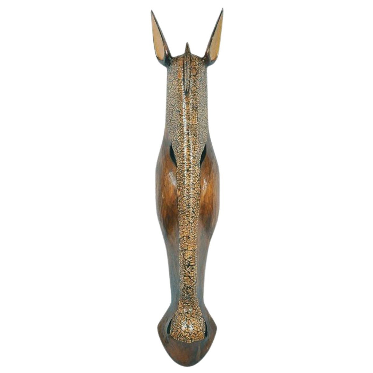 Wanddeko Antilope 100cm Massivholz | Handgeschnitzt & Na