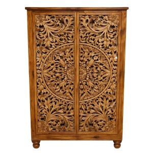 Buffet haut Rashmi 170 cm en bois massif, style vintage...