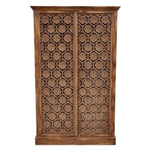 Buffet haut Rati 195 cm en bois massif, style vintage...