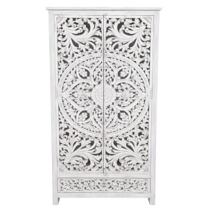 Buffet haut Rama 200 cm en bois massif, style...