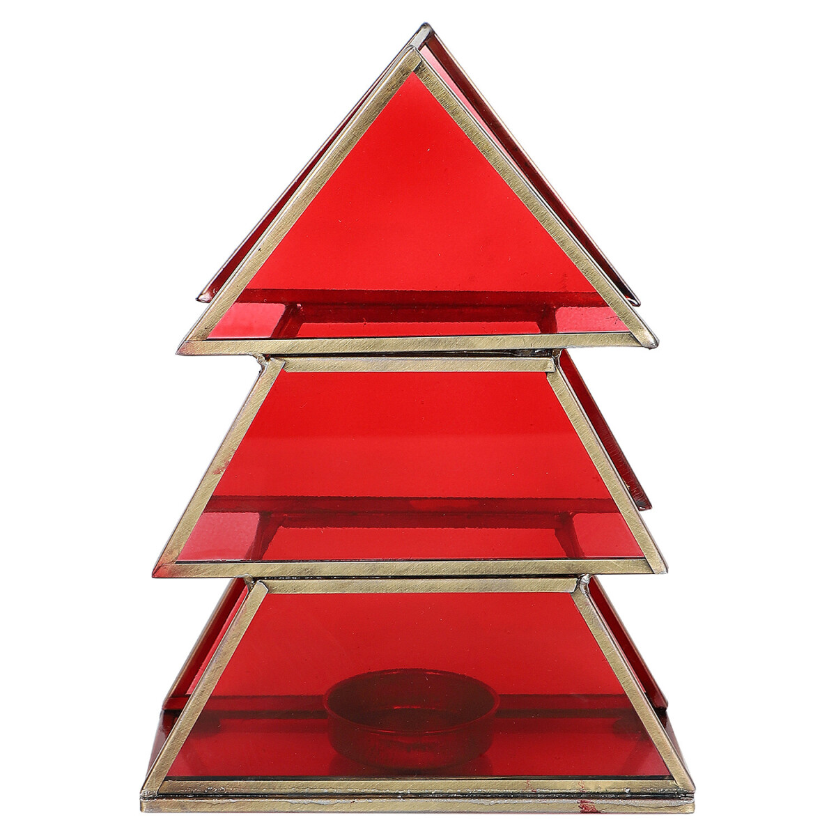 Teelichthalter Christbaum 17cm Rot aus G box